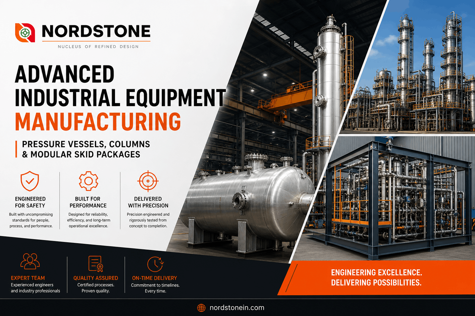 Advanced Industrial Equipment Manufacturing – Pressure Vessels, Columns & Modular Skid Packages